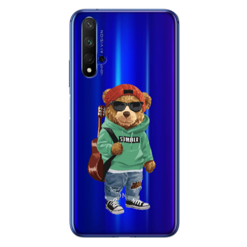 Huawei Nova 5 T Summer Tedy Transparent Silicone TPU Θήκη