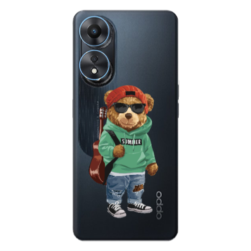 Oppo A 98 Summer Tedy Transparent Silicone TPU Θήκη