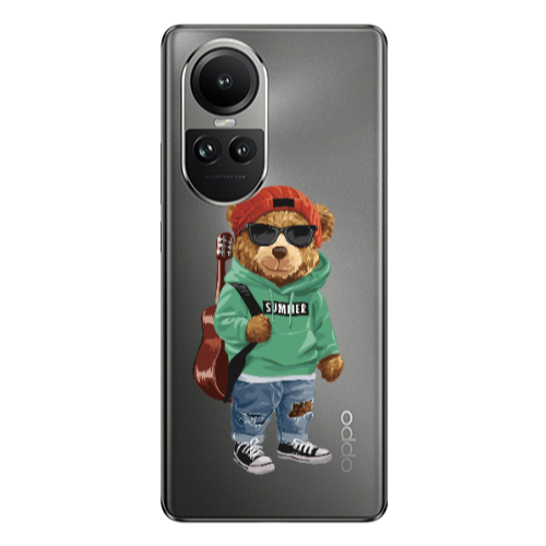 Oppo Reno10 5G Summer Tedy Transparent Silicone TPU Θήκη