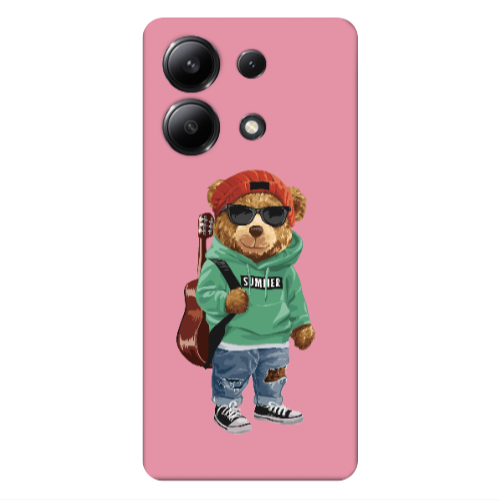 Xiaomi Redmi Note 13 4G Summer Tedy Pink Colored Silicone TPU Θήκη