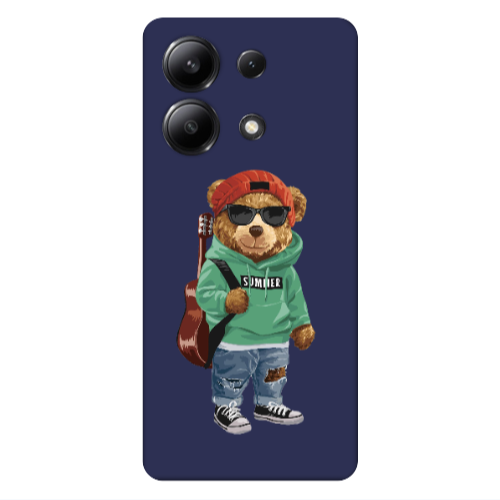 Xiaomi Redmi Note 13 4G Summer Tedy Dark blue Colored Silicone TPU Θήκη