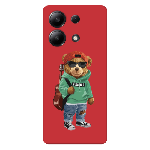 Xiaomi Redmi Note 13 4G Summer Tedy Red Colored Silicone TPU Θήκη