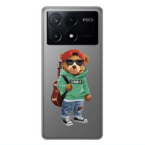 Xiaomi Poco X6Pro 5G Summer Tedy Transparent Silicone TPU Θήκη