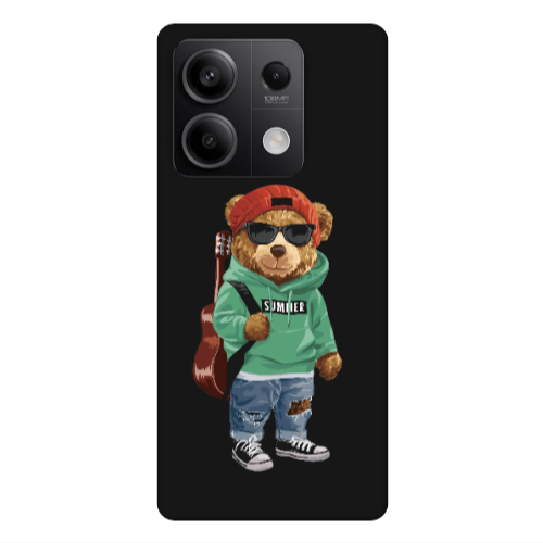 Xiaomi Redmi Note 13Pro 5G Summer Tedy Black Colored Silicone TPU Θήκη