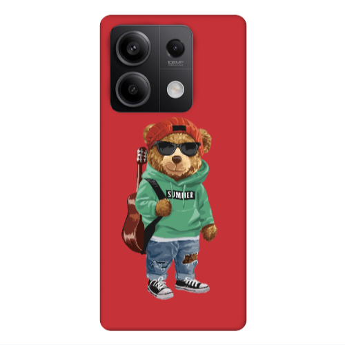 Xiaomi Redmi Note 13Pro 5G Summer Tedy Red Colored Silicone TPU Θήκη