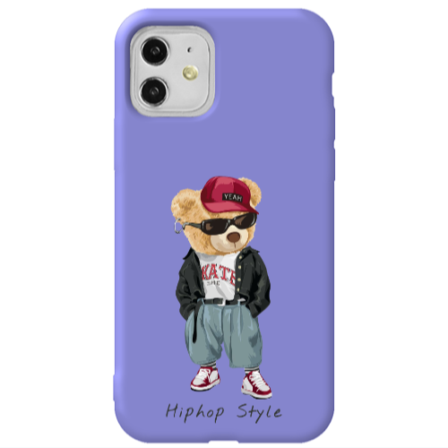 Apple iPhone 11  Hip hop style Purple Colored Silicone TPU Θήκη