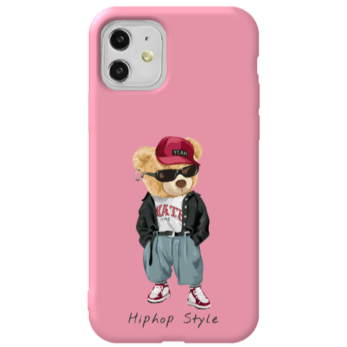 Apple iPhone 11  Hip hop style Pink Colored Silicone TPU Θήκη