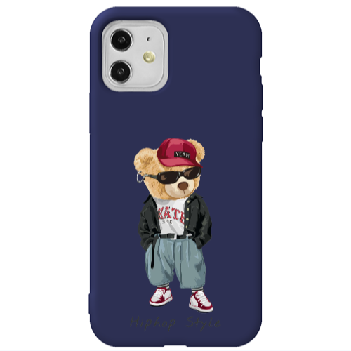 Apple iPhone 11  Hip hop style Dark blue Colored Silicone TPU Θήκη