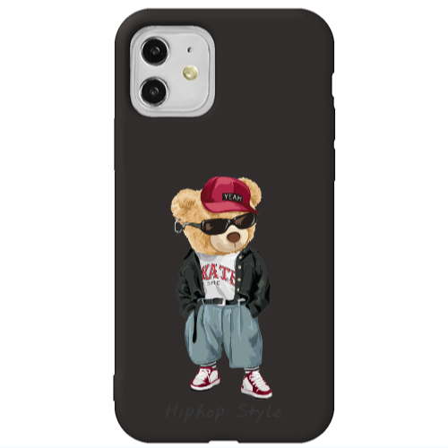 Apple iPhone 11  Hip hop style Black Colored Silicone TPU Θήκη