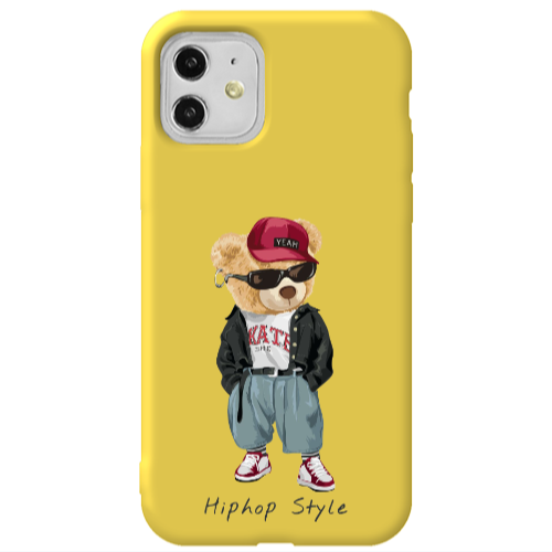 Apple iPhone 11  Hip hop style Yellow Colored Silicone TPU Θήκη