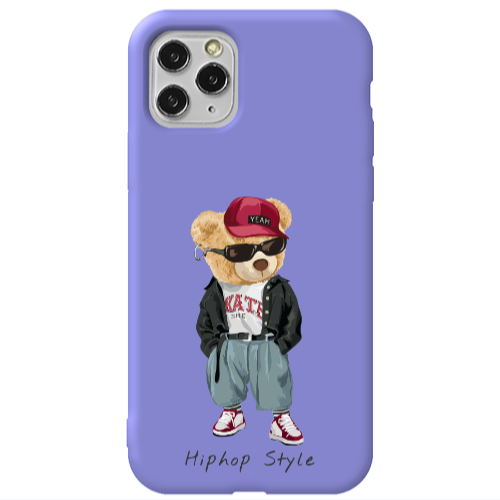 Apple iPhone 11 Pro Hip hop style Purple Colored Silicone TPU Θήκη