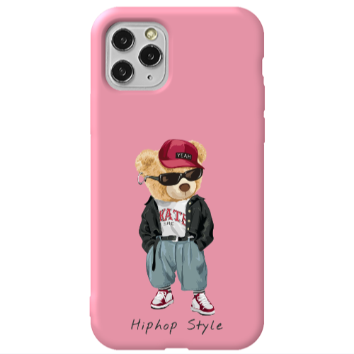 Apple iPhone 11 Pro Hip hop style Pink Colored Silicone TPU Θήκη