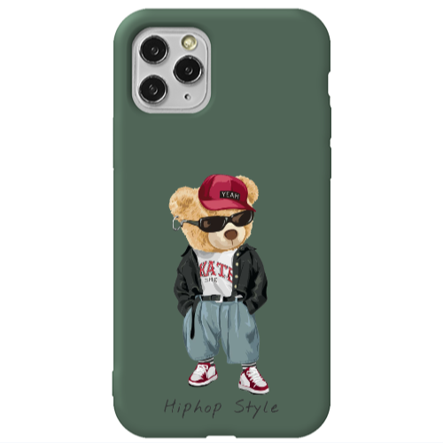 Apple iPhone 11 Pro Hip hop style Dark Green Colored Silicone TPU Θήκη