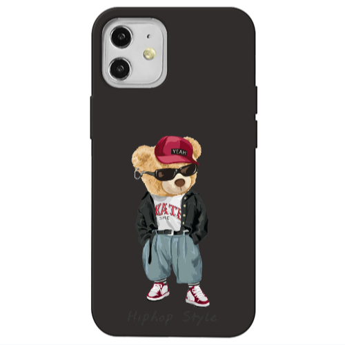 Apple iPhone 12 Hip hop style Black Colored Silicone TPU Θήκη