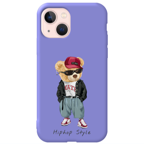 Apple iPhone 13 Hip hop style Purple Colored Silicone TPU Θήκη