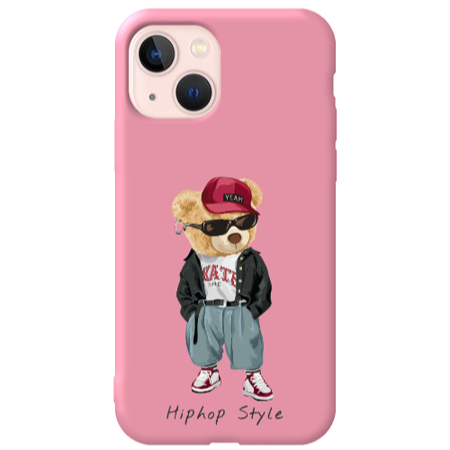 Apple iPhone 13 Hip hop style Pink Colored Silicone TPU Θήκη