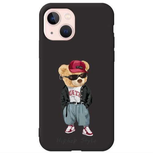 Apple iPhone 13 Hip hop style Black Colored Silicone TPU Θήκη