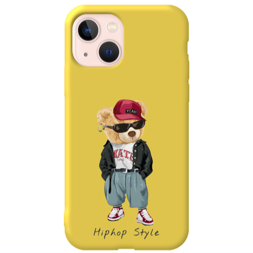Apple iPhone 13 Hip hop style Yellow Colored Silicone TPU Θήκη