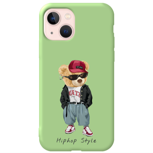 Apple iPhone 13 Hip hop style Light Green Colored Silicone TPU Θήκη