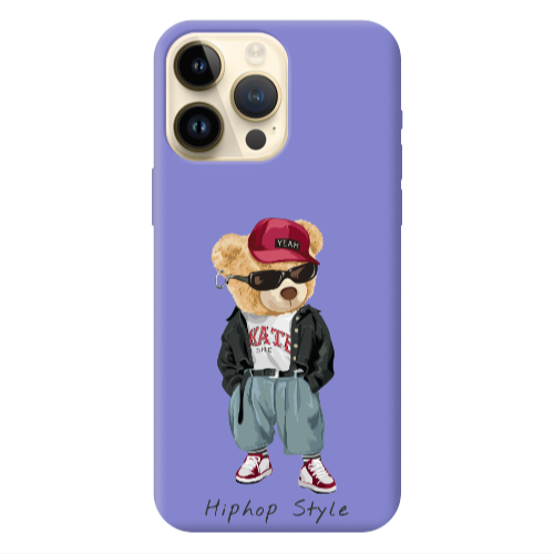 Apple iPhone 13 Pro Max Hip hop style Purple Colored Silicone TPU Θήκη