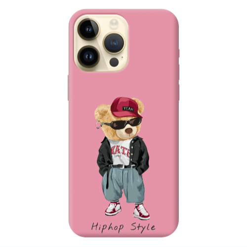 Apple iPhone 13 Pro Max Hip hop style Pink Colored Silicone TPU Θήκη