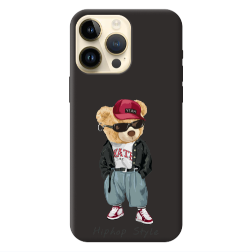 Apple iPhone 13 Pro Max Hip hop style Black Colored Silicone TPU Θήκη