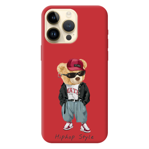 Apple iPhone 13 Pro Max Hip hop style Red Colored Silicone TPU Θήκη