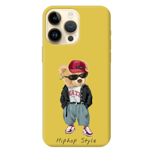 Apple iPhone 13 Pro Max Hip hop style Yellow Colored Silicone TPU Θήκη
