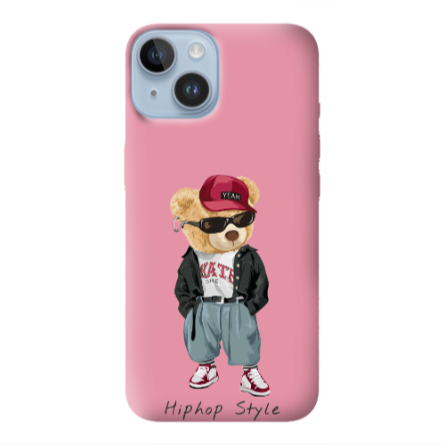 Apple iPhone 14  Hip hop style Pink Colored Silicone TPU Θήκη