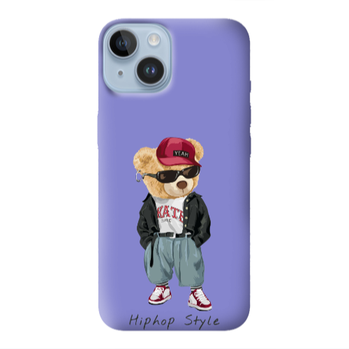 Apple iPhone 14 Plus Hip hop style Purple Colored Silicone TPU Θήκη
