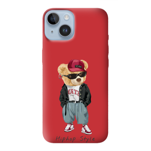 Apple iPhone 14 Plus Hip hop style Red Colored Silicone TPU Θήκη