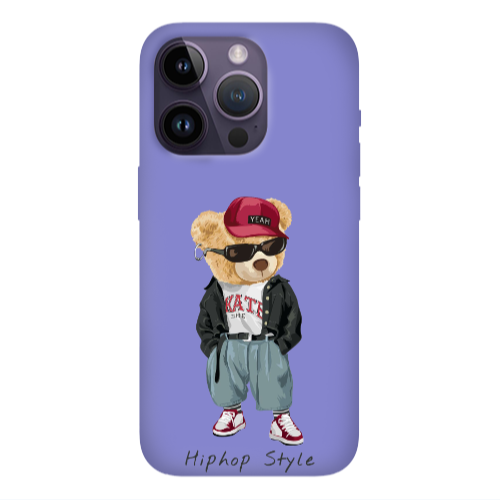 Apple iPhone 14 Pro  Hip hop style Purple Colored Silicone TPU Θήκη