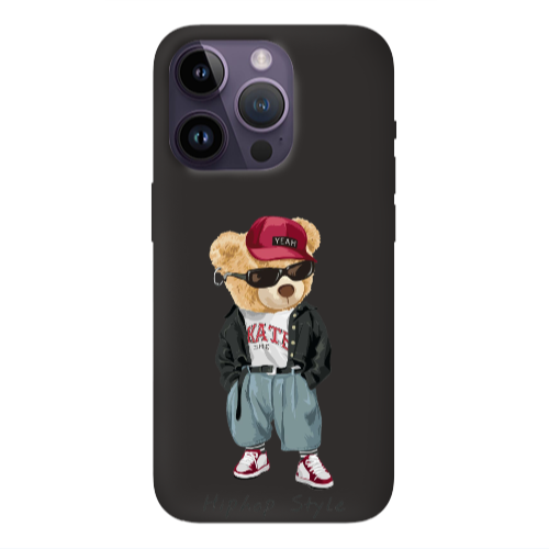 Apple iPhone 14 Pro  Hip hop style Black Colored Silicone TPU Θήκη