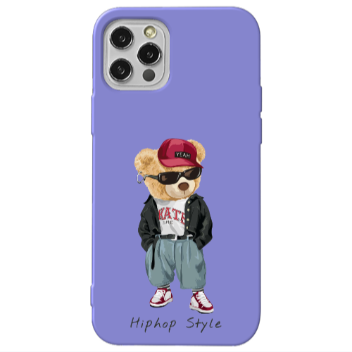 Apple iPhone 13 Pro Hip hop style Purple Colored Silicone TPU Θήκη