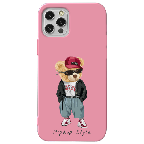 Apple iPhone 13 Pro Hip hop style Pink Colored Silicone TPU Θήκη