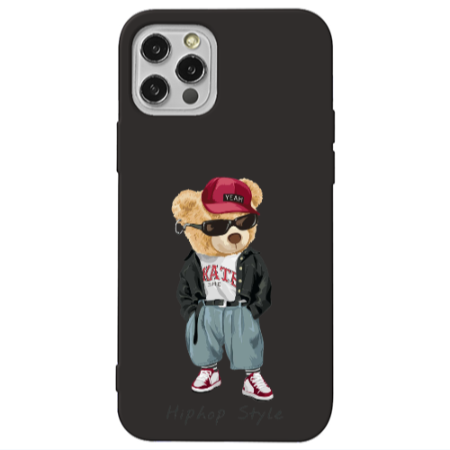 Apple iPhone 13 Pro Hip hop style Black Colored Silicone TPU Θήκη