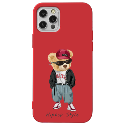 Apple iPhone 13 Pro Hip hop style Red Colored Silicone TPU Θήκη