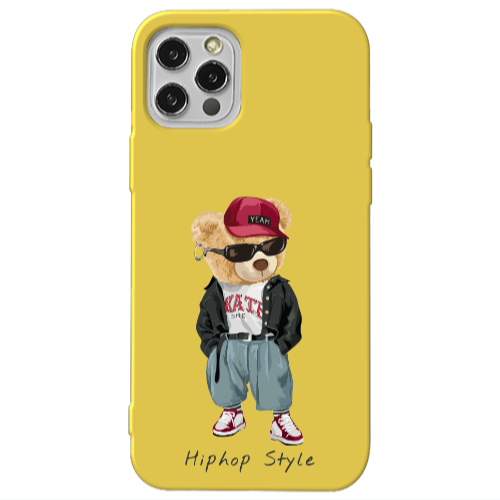 Apple iPhone 13 Pro Hip hop style Yellow Colored Silicone TPU Θήκη
