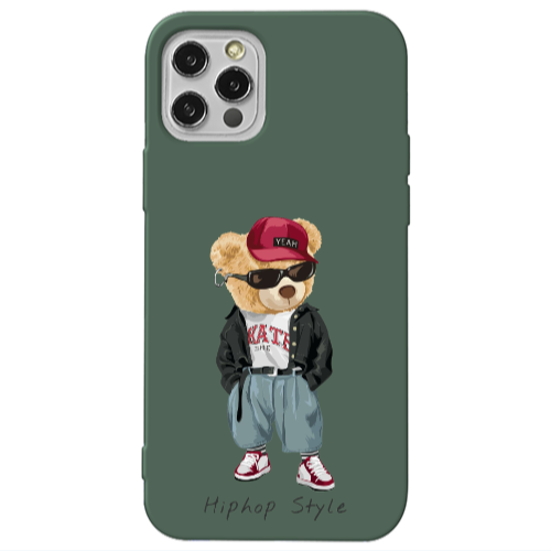 Apple iPhone 13 Pro Hip hop style Dark Green Colored Silicone TPU Θήκη