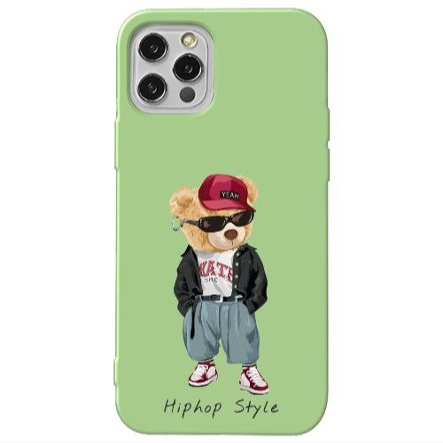 Apple iPhone 12 Pro Max Hip hop style Light Green Colored Silicone TPU Θήκη