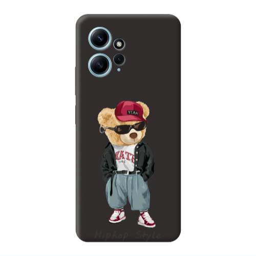 Xiaomi Redmi Note 12 4G Hip hop style Black Colored Silicone TPU Θήκη