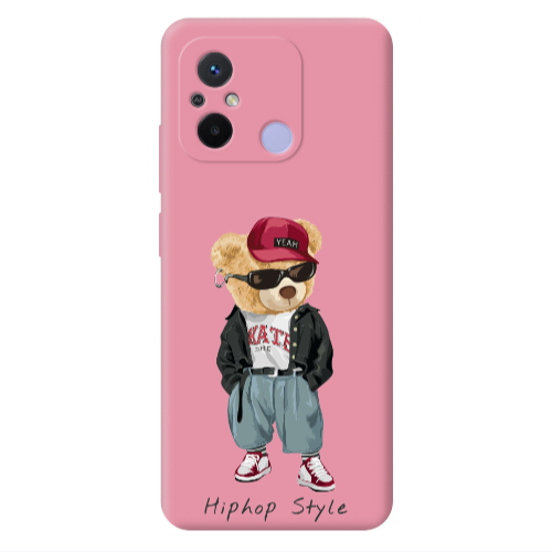 Xiaomi Redmi 12C Hip hop style Pink Colored Silicone TPU Θήκη