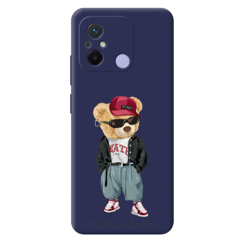 Xiaomi Redmi 12C Hip hop style Dark blue Colored Silicone TPU Θήκη