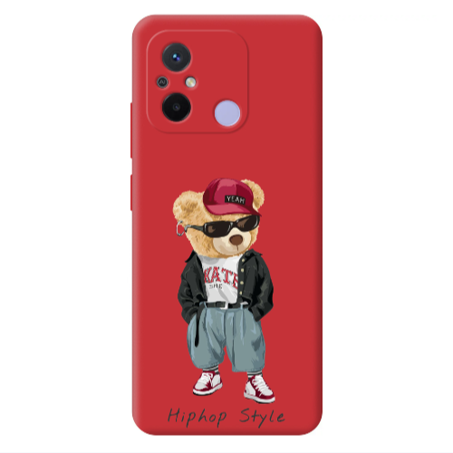 Xiaomi Redmi 12C Hip hop style Red Colored Silicone TPU Θήκη