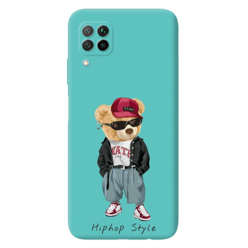 Huawei P40 Lite Hip hop style Turquoise Colored Silicone TPU Θήκη