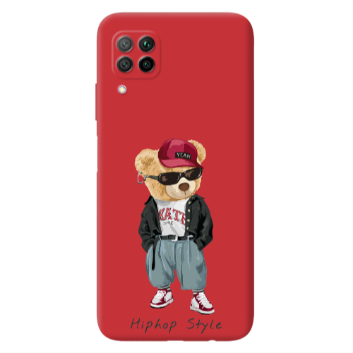 Huawei P40 Lite Hip hop style Red Colored Silicone TPU Θήκη
