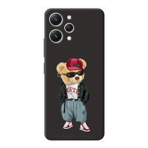 Xiaomi Redmi 12 Hip hop style Black Colored Silicone TPU Θήκη
