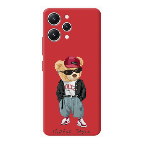 Xiaomi Redmi 12 Hip hop style Red Colored Silicone TPU Θήκη