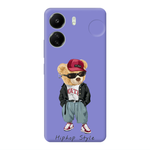 Xiaomi Redmi 13C Hip hop style Purple Colored Silicone TPU Θήκη