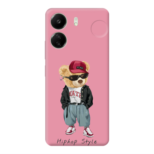 Xiaomi Redmi 13C Hip hop style Pink Colored Silicone TPU Θήκη